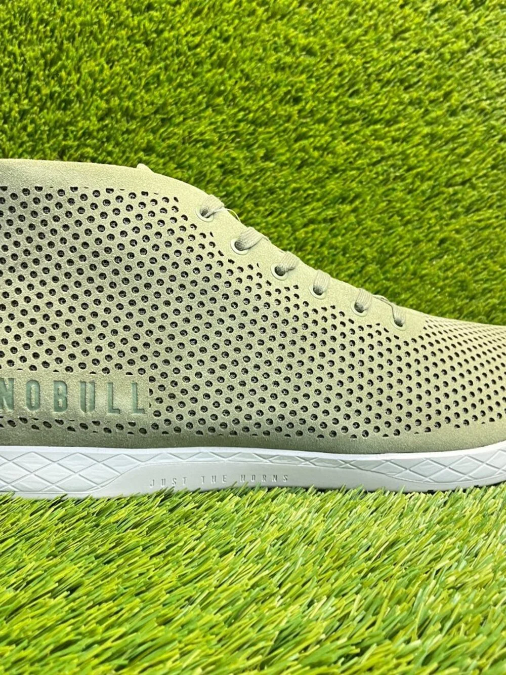 Nobull Mid Suede Trainers Mens Size 18‎ Green Running Lace Up Shoes Sneakers